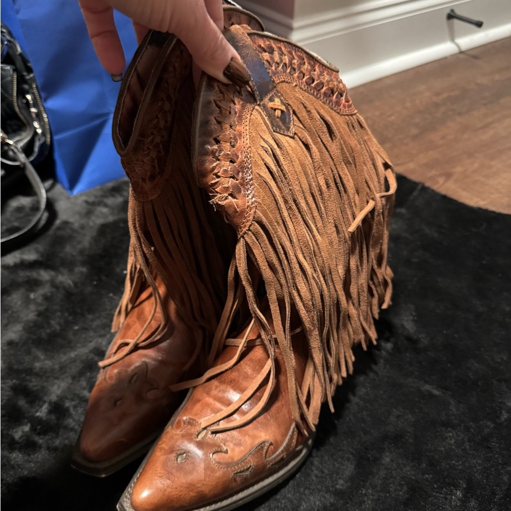 Dingo Brown Fringe Western Boots